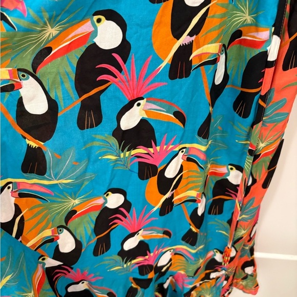Farm Rio x Anthropologie Toucans Wrap Maxi Dress Size Medium - Picture 6 of 13